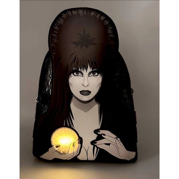 Loungefly Elvira Mistress Of The Dark Light Up Mini Backpack - - Picture 2 of 2